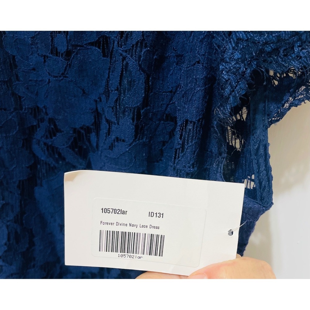 Pink Lily Boutique Forever Divine Navy Blue Lace Dress - Women's Party - Picture 3 of 5